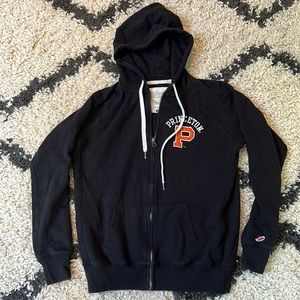 Princeton League Black Zip Up Hoodie Sweatshirt (M)